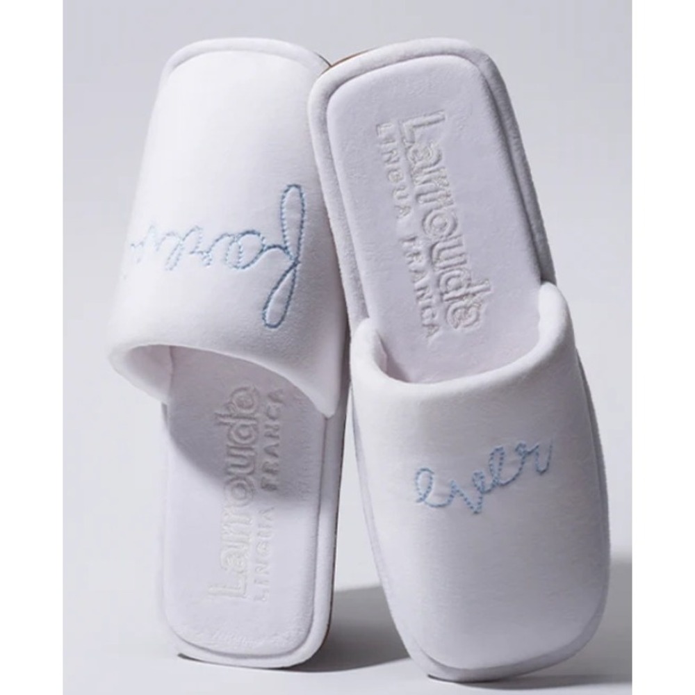 Larroudé x Lingua Franca Slipper Mule Slides Women's Size 9 White Flat Sandals